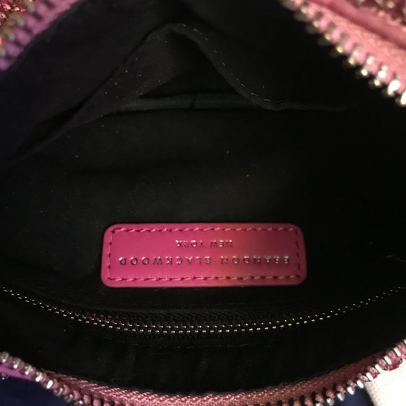 Brandon Blackwood Syl Rhinestone Shoulder Bag Pink Crystals Leather - Picture 5 of 5